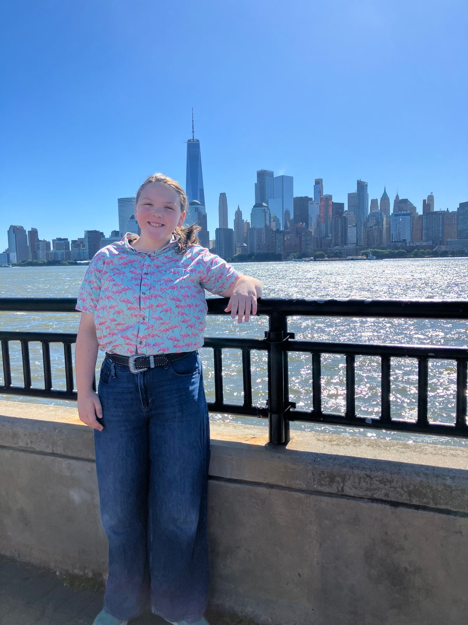 Aisling Incasa with the New York City skyline