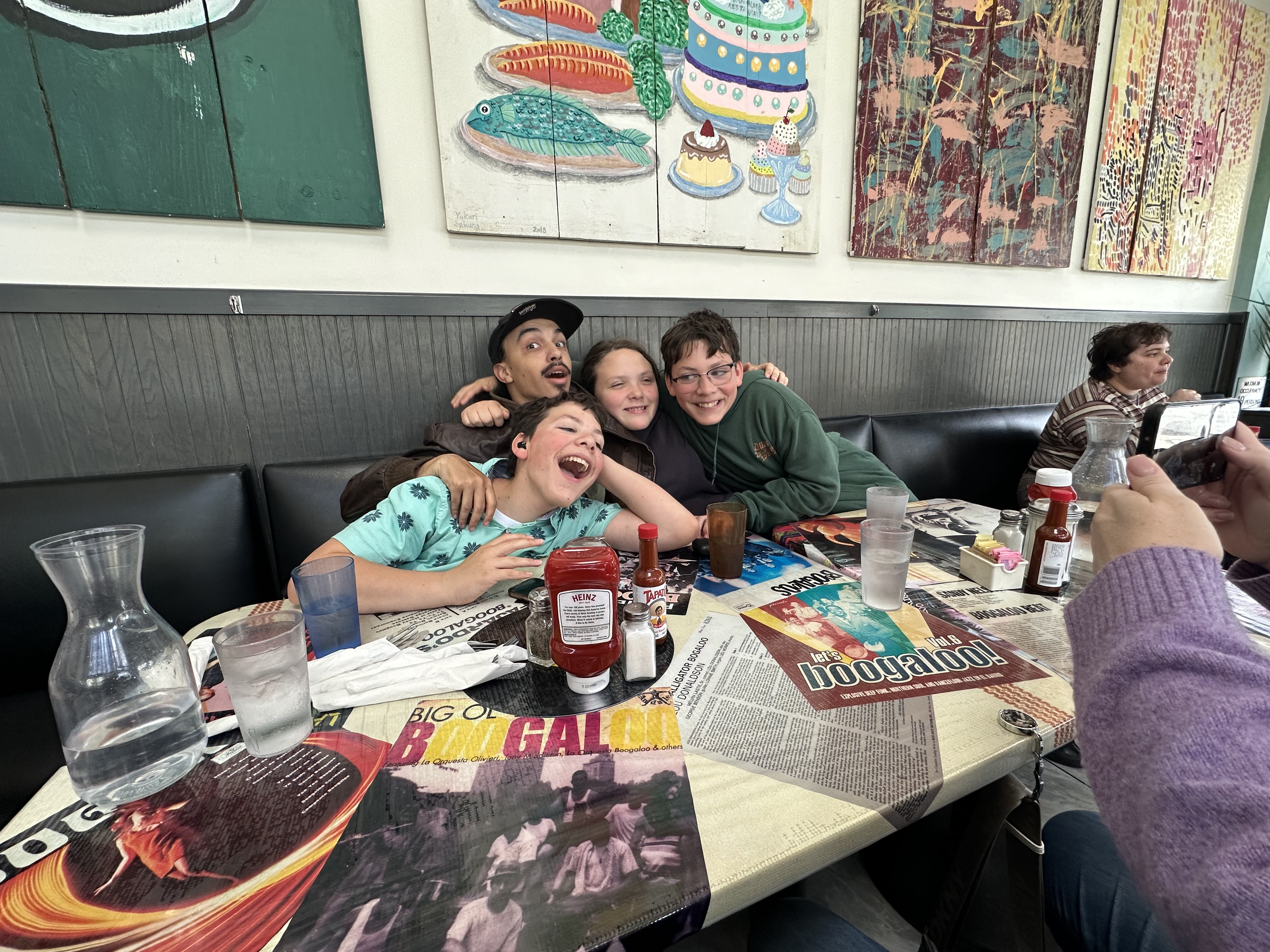 Aaron Vito Incasa with Cian, Aisling, William, and Vito at a family dinner